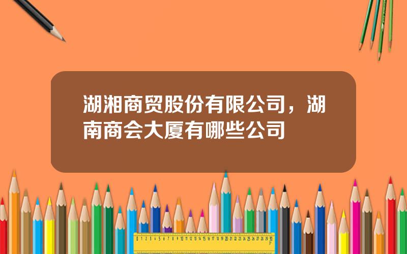 湖湘商贸股份有限公司，湖南商会大厦有哪些公司