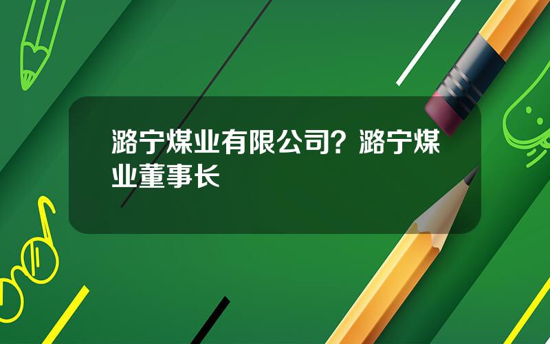 潞宁煤业有限公司？潞宁煤业董事长