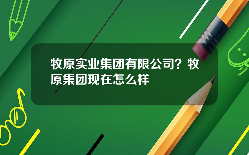 牧原实业集团有限公司？牧原集团现在怎么样