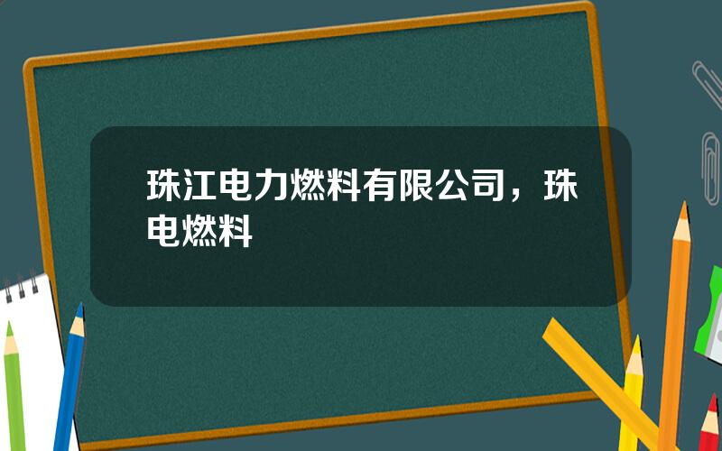 珠江电力燃料有限公司，珠电燃料