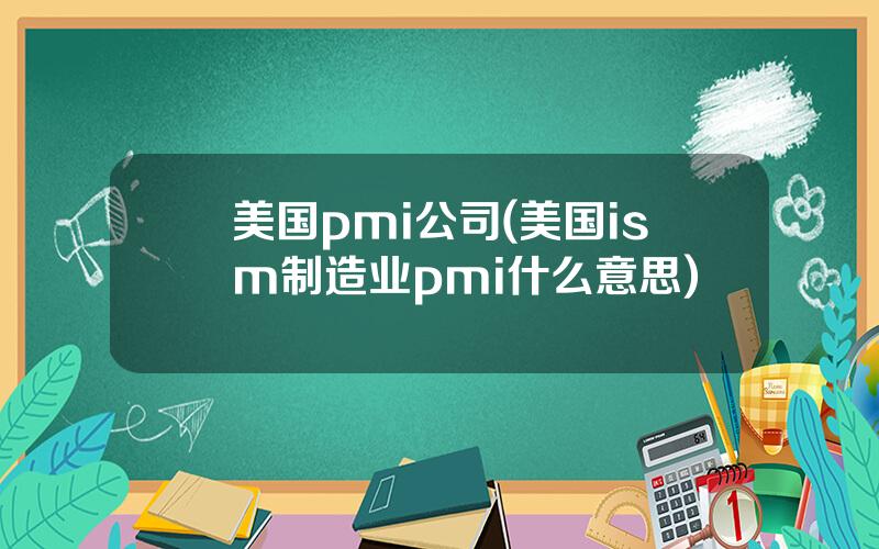 美国pmi公司(美国ism制造业pmi什么意思)