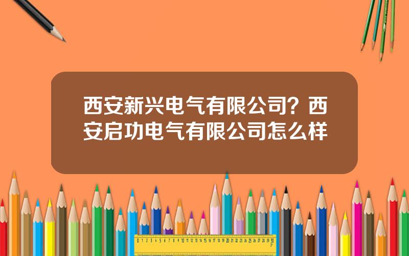 西安新兴电气有限公司？西安启功电气有限公司怎么样