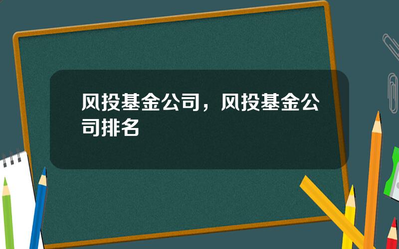 风投基金公司，风投基金公司排名